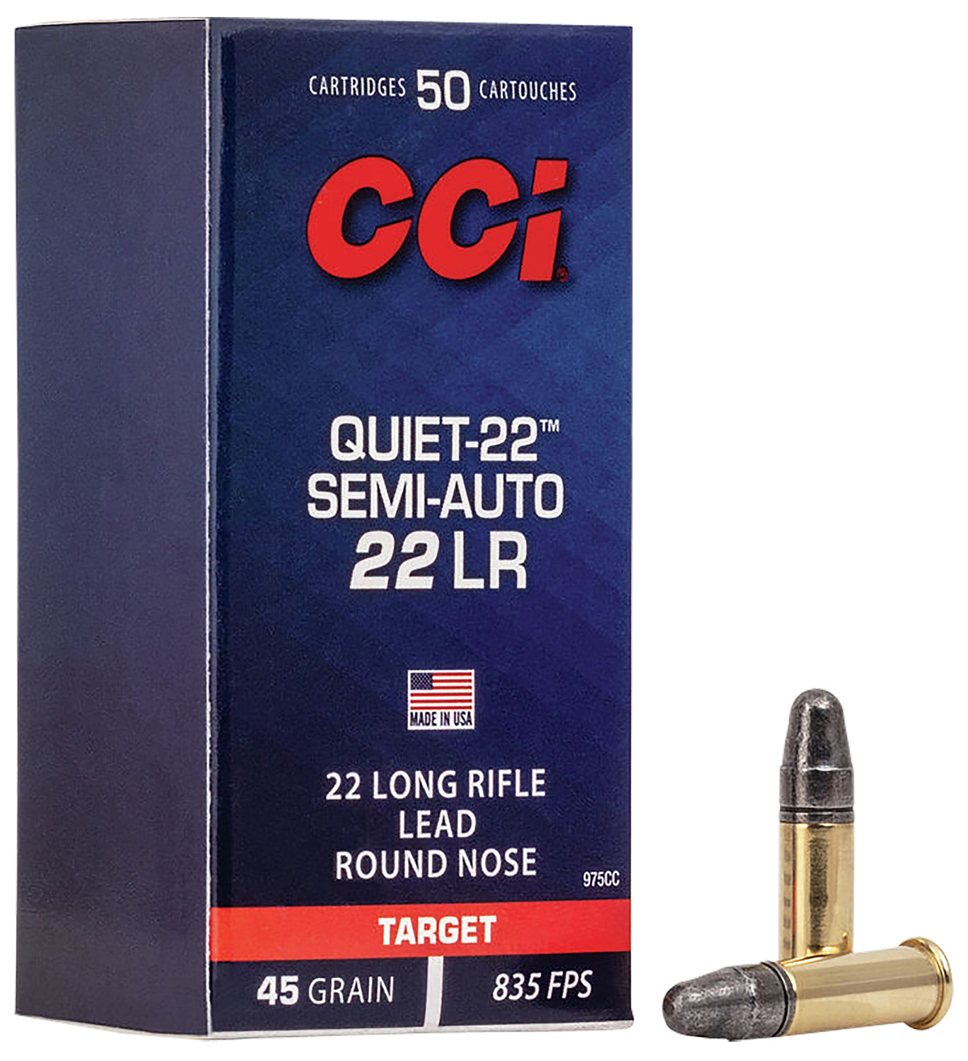 CCI 975CC Quiet-22  22LR 45gr Lead Round Nose 50 Per Box/100 Case