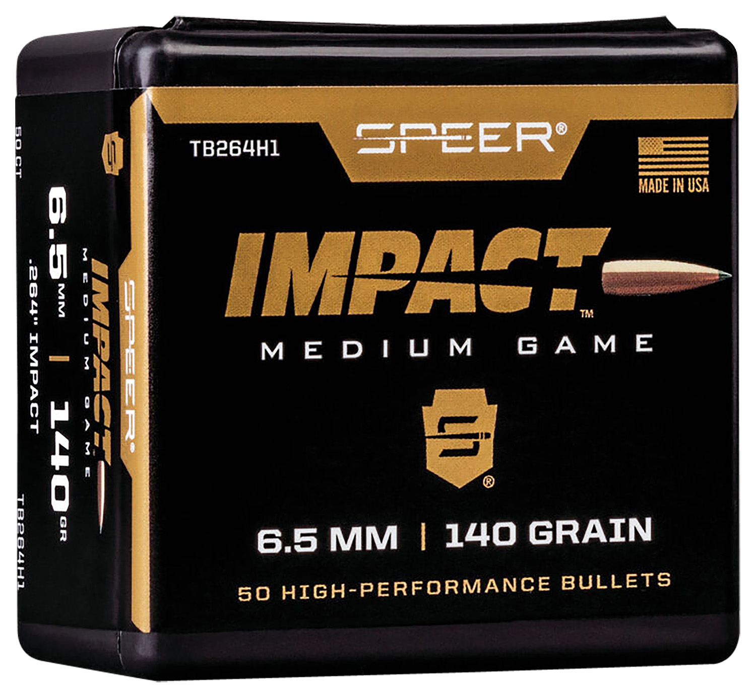 Speer TB264H1 Impact 6.5 Creedmoor 140gr Polymer Tip 50/Box - Speer - .264