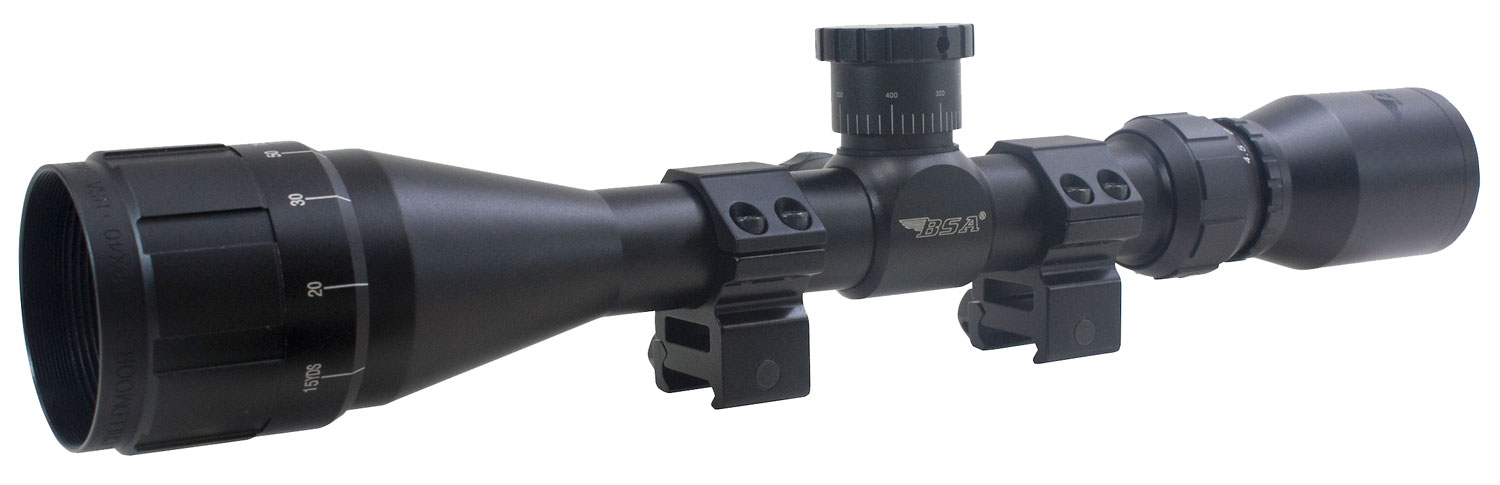 BSA 1739X40AO Sweet 17 Black Matte 3-9x 40mm AO 1 Tube 30/30 Duplex Reticle Features Dovetail Rings