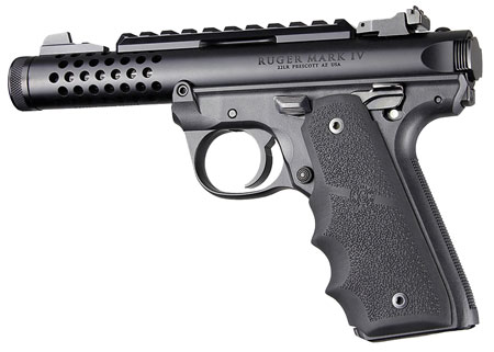 Hogue 79080 Rubber Grip  Black with Finger Grooves for Ruger Mark IV 22/45