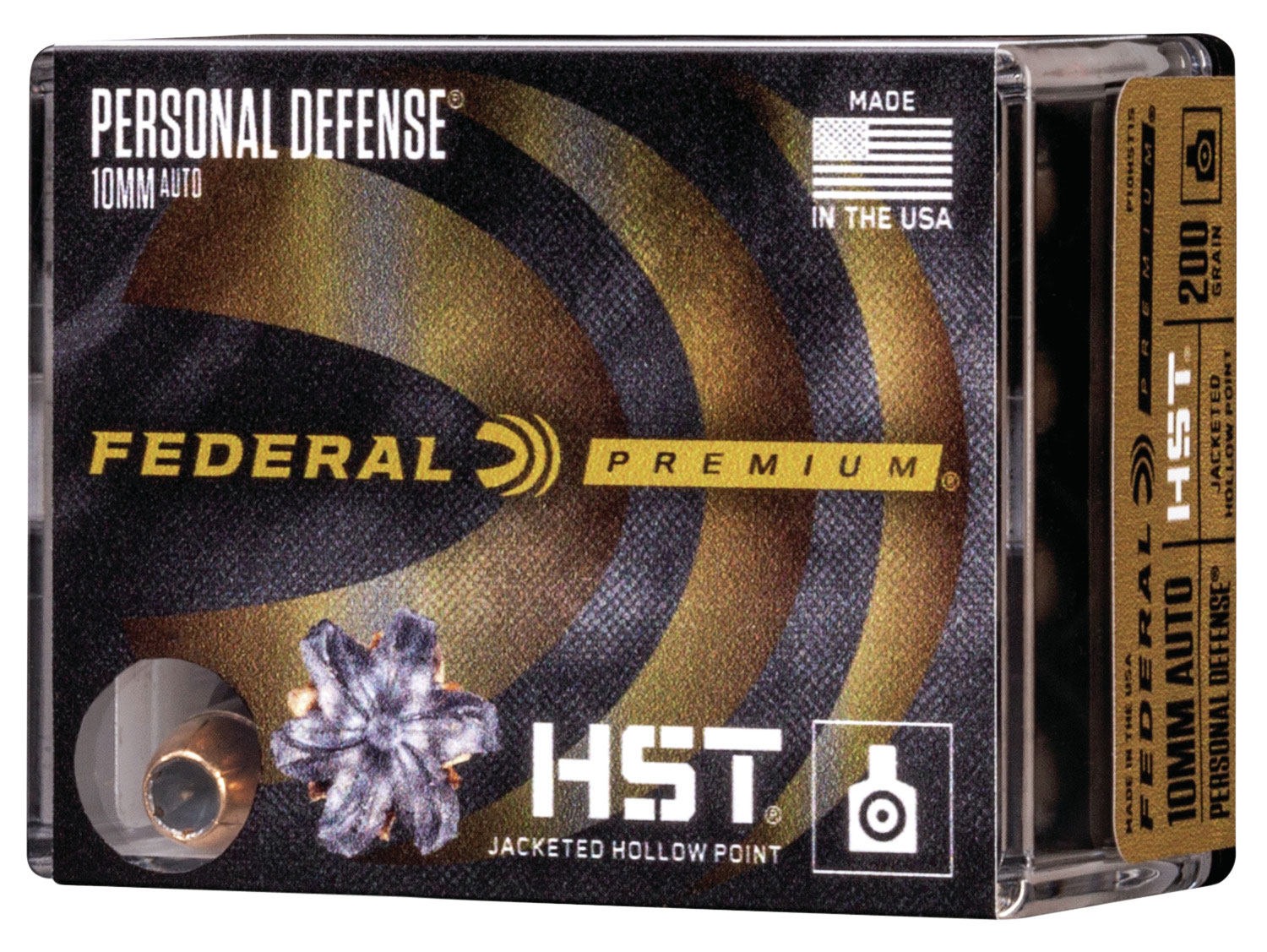 Federal P10HST1S Premium Personal Defense 10mm Auto 200 gr HST Jacketed Hollow Point 20 Bx/ 10 Cs