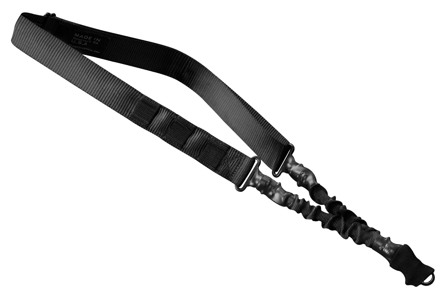 Phase 5 Weapon Systems SLGBLK Single Point Sling Black Nylon Strap w/Elastic Shock-Cord 24.50-33.50 OAL Adjustable Bungee