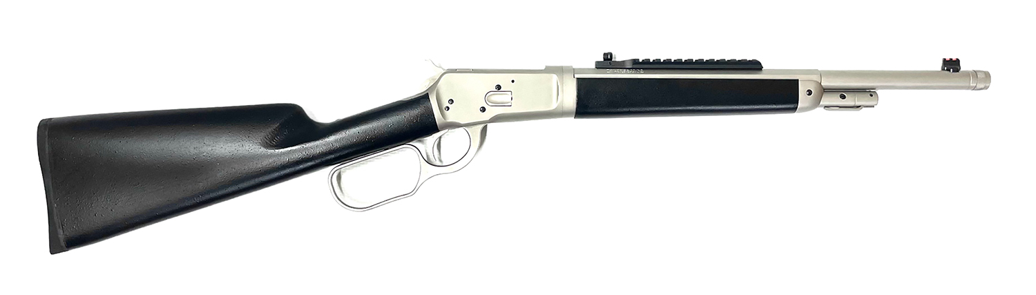 Taylors & Company 220097 1892 Alaskan Take-Down 44 Rem Mag Caliber with 5+1 Capacity, 16.50 Barrel, Matte Chrome Metal Finish & SoftTouch Black Synthe