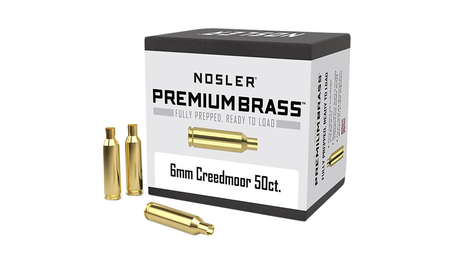 Nosler 10229 Premium Brass Unprimed Cases 6mmCreedmoor Rifle 50/Box