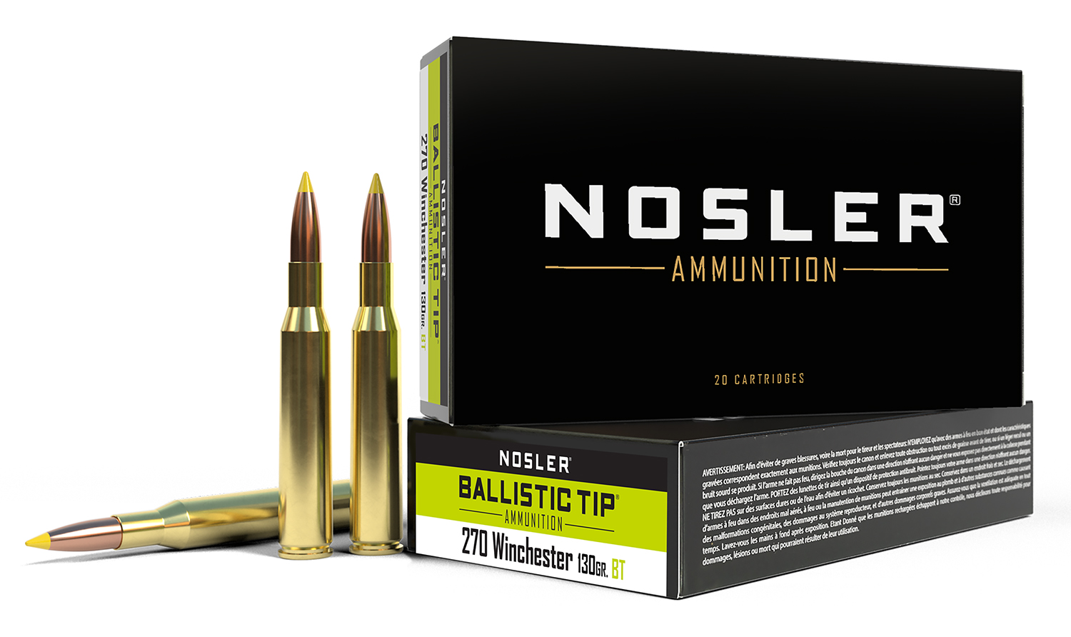 Nosler 40062 Ballistic Tip 270 Win 130 gr Spitzer Ammo