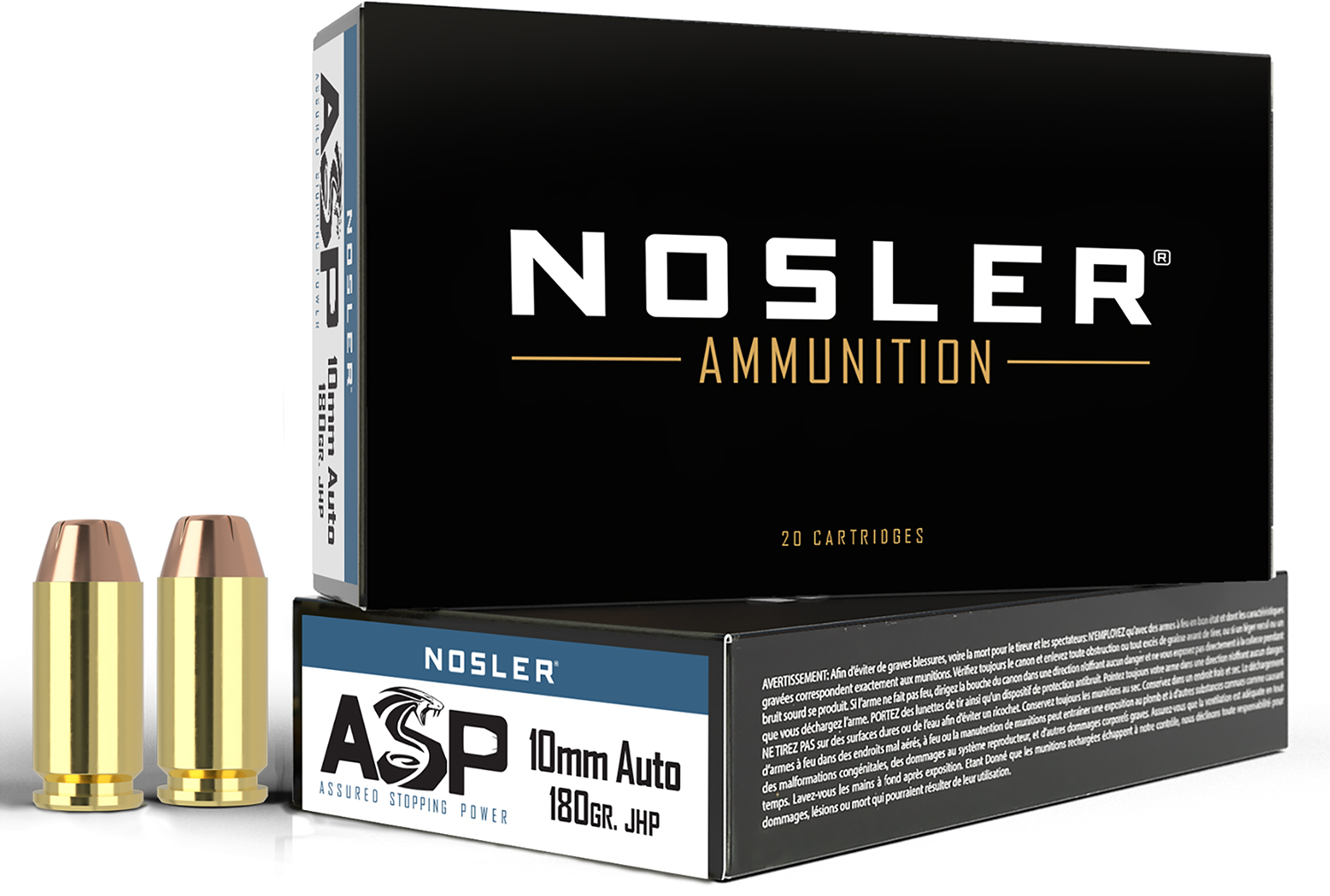 Nosler Match Grade Handgun Ammunition 10mm 180 gr.