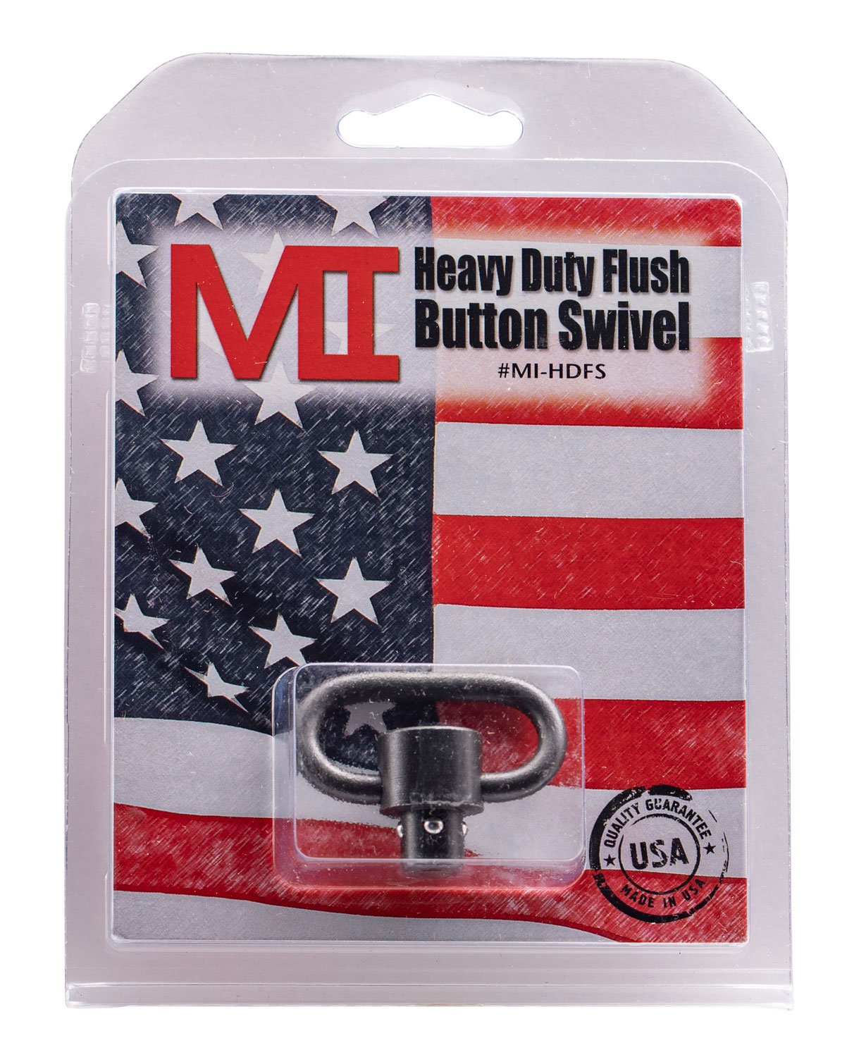 Midwest Industries MIHDFS Heavy-Duty Swivel 1.25 Quick Detach/Push Button Black Manganese Phosphate Steel