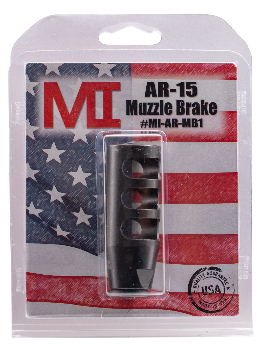 Midwest Industries MIARMB1 Muzzle Brake  Black Phosphate Steel with 1/2-28 tpi Threads for 223 Rem, 5.56x45mm NATO AR-Platform