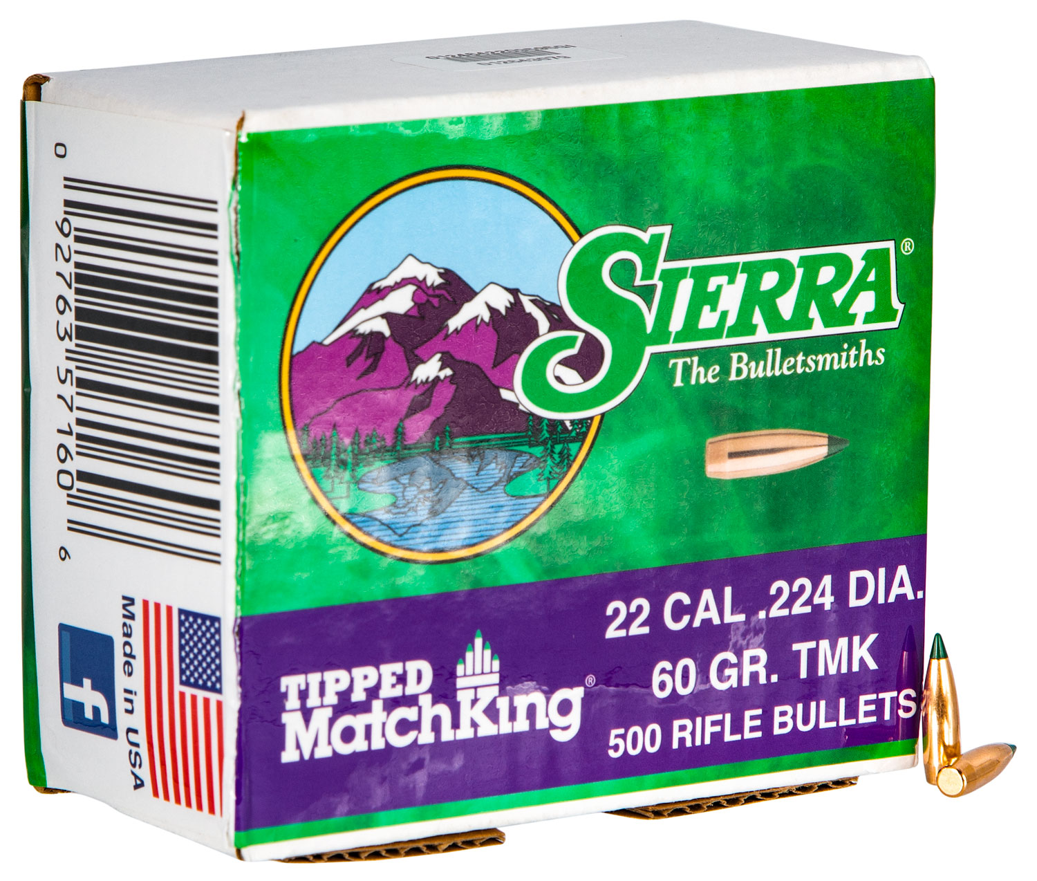 Sierra 7160C Tipped Matchking 22 Caliber .224 60 Grain 500 Box