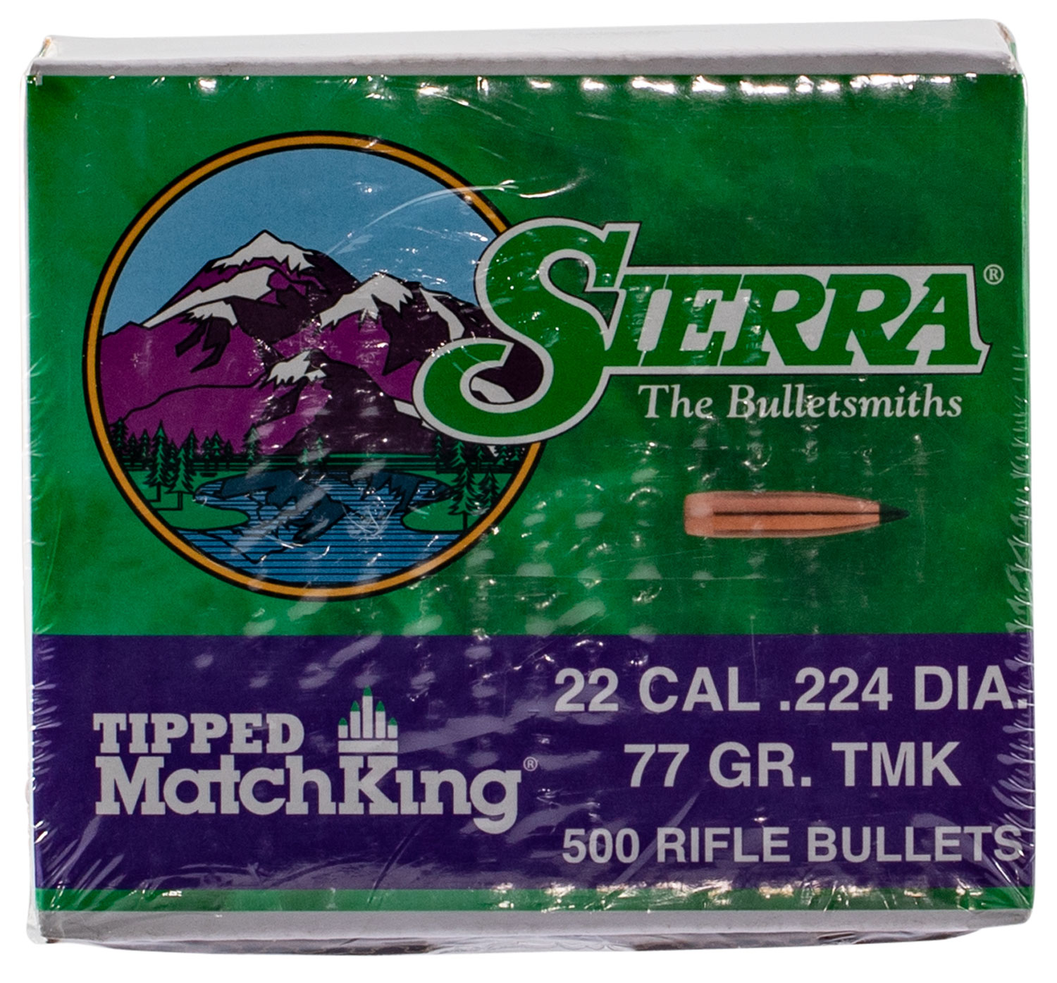 Sierra 7177C Tipped MatchKing .22 Cal .224 77 gr 500 Per Box