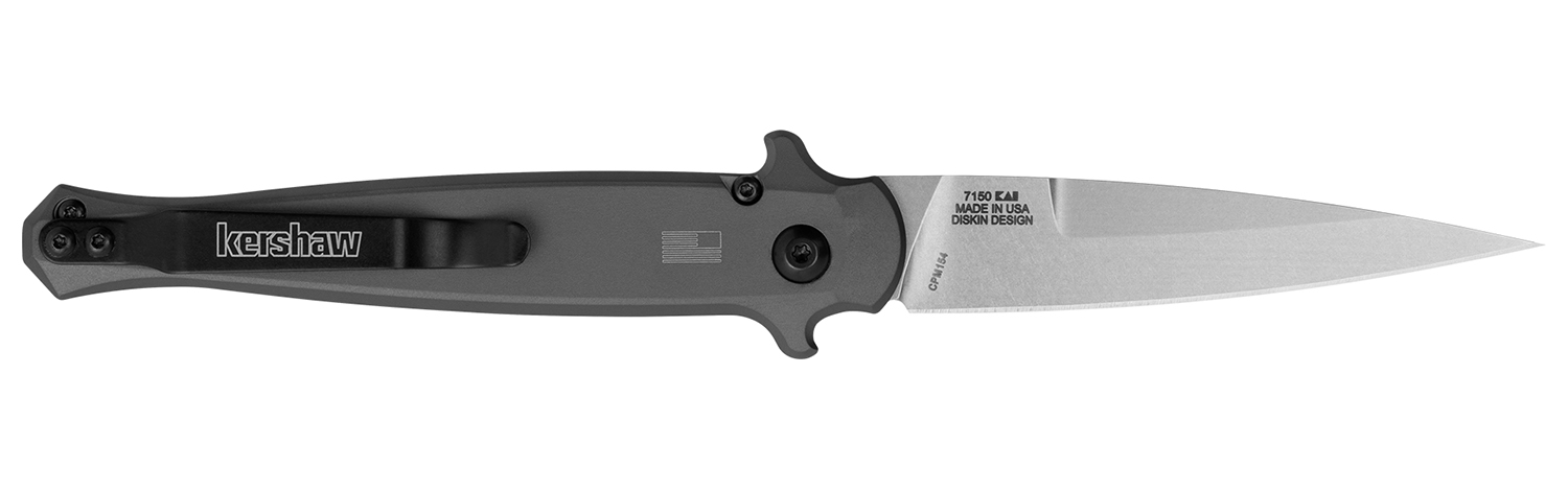 Kershaw 7150 Launch 8 Stiletto 3.5" CPM154 Gray Handle Carbon Fiber Inlay