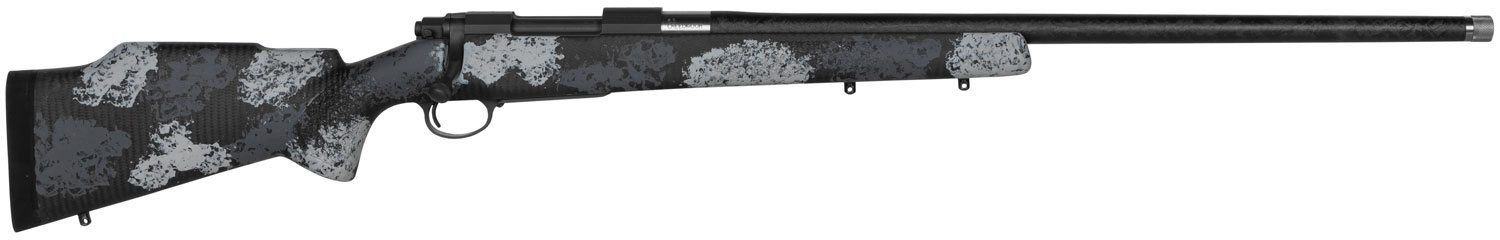 NOS Nosler 44548 M48 Long-Range Carbon 6.5 Creedmoor 4+1 26" Carbon Fiber Wrapped Barrel, Sniper Gray Cerakote Metal Finish, Elite Midnight Camo Manners MCS-T Elite Tac Stock