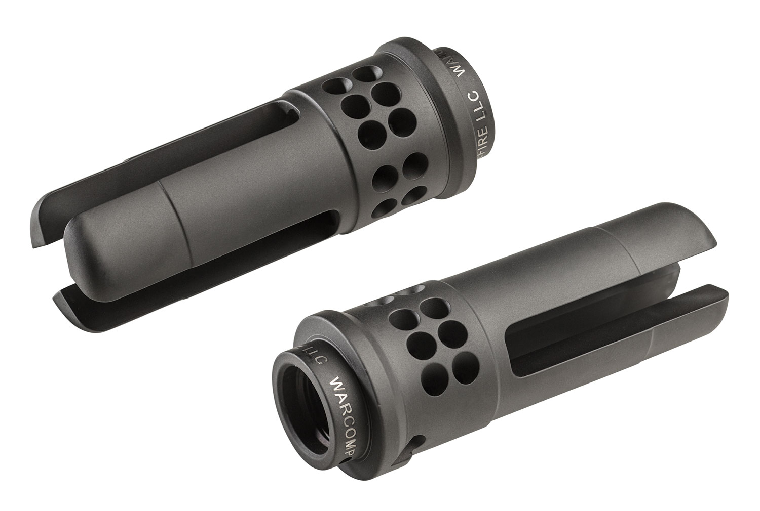 SureFire WARCOMP5561228 Warcomp QD Flash Hider 22 Cal (5.56mm) 1/2-28 tpi, Open Tine 3-Prong, Ported Black Stainless Steel for AR/M4-Platform (SOCOM Suppressor Compatible)