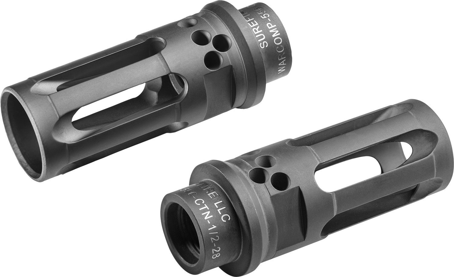 SureFire WARCOMP556CTN1228 Warcomp QD Flash Hider 5.56mm Black DLC Stainless Steel 1/2x28 Threads 2.40 OAL
