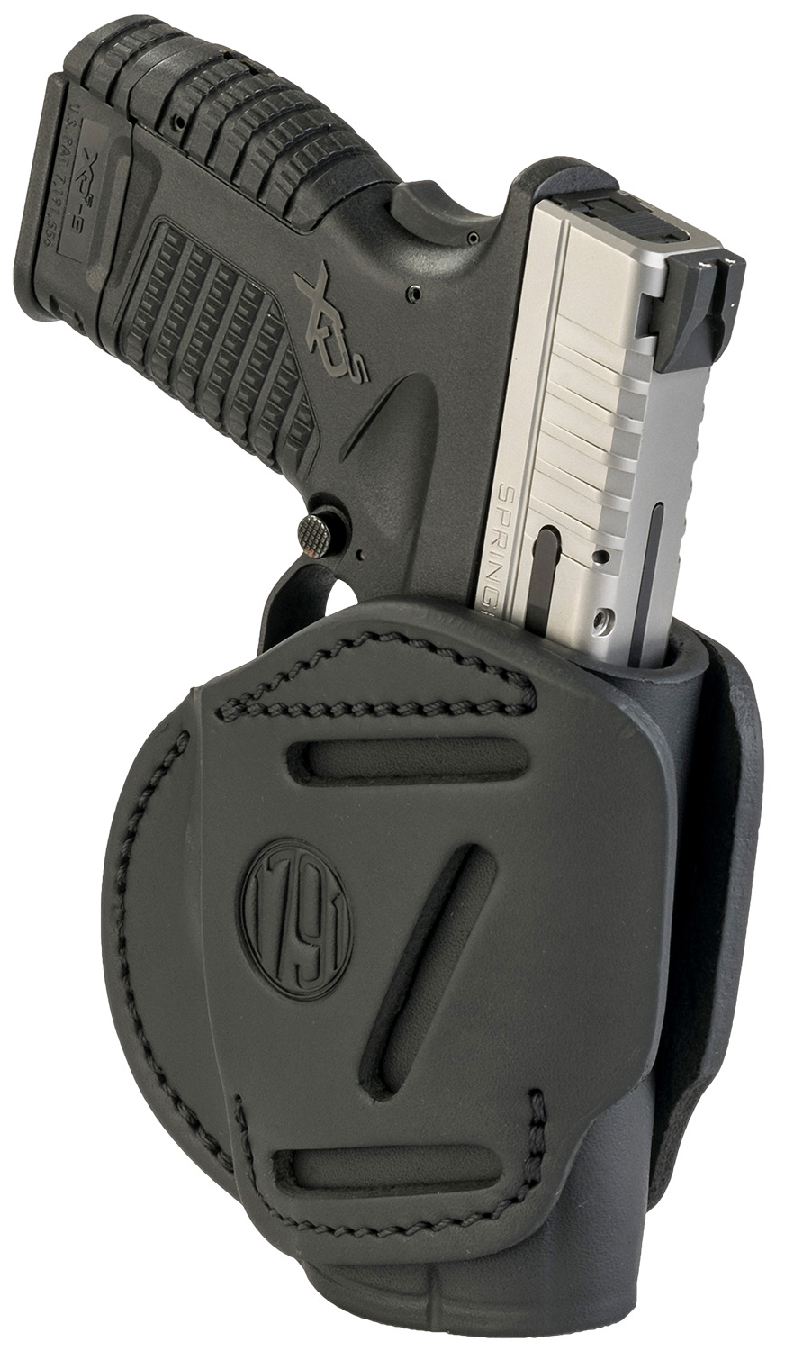 1791 Gunleather 3WH4SBLA 3-Way  IWB/OWB Size 04 Stealth Black Leather Belt Loop Fits Walther PPS Fits Taurus G2C Fits Springfield XD/XDS Ambidextrous Hand