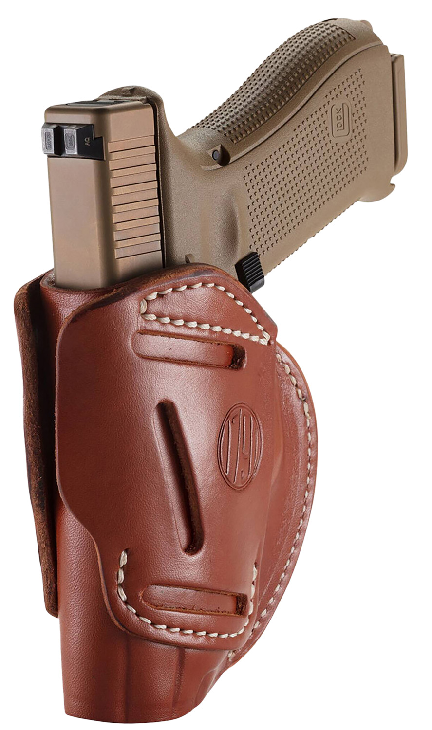 1791 Gunleather 3WH5CBRA 3-Way  IWB/OWB Size 05 Classic Brown Leather Belt Loop Compatible w/ Glock 17 Compatible w/ Springfield XD Compatible w/ S&W M&P Compatible w/ HK VP9 Ambidextrous Hand