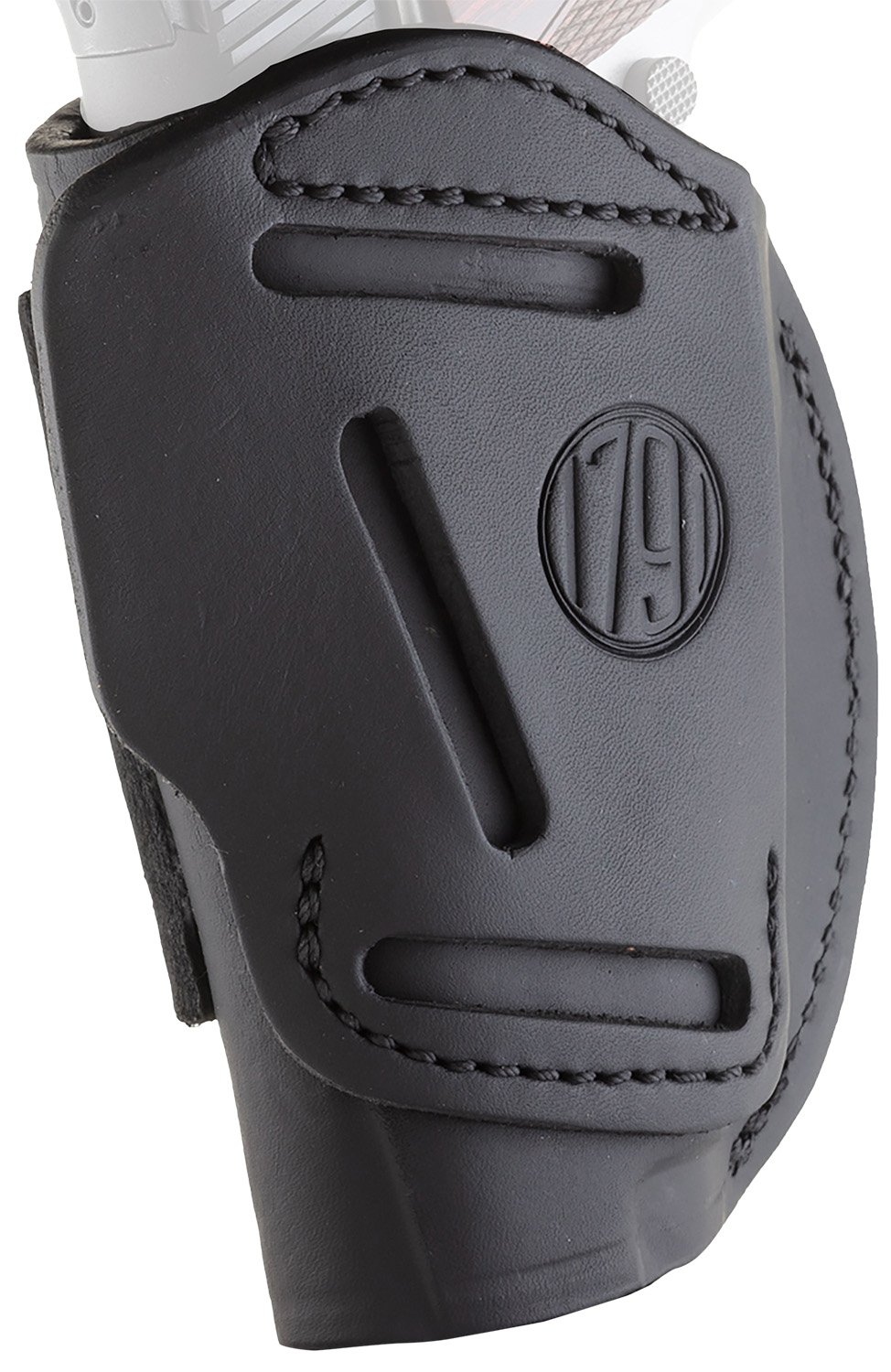1791 Gunleather 4WH1SBLR 4-Way  IWB/OWB 01 Stealth Black Leather Belt Clip Fits 3-4 Barrel 1911