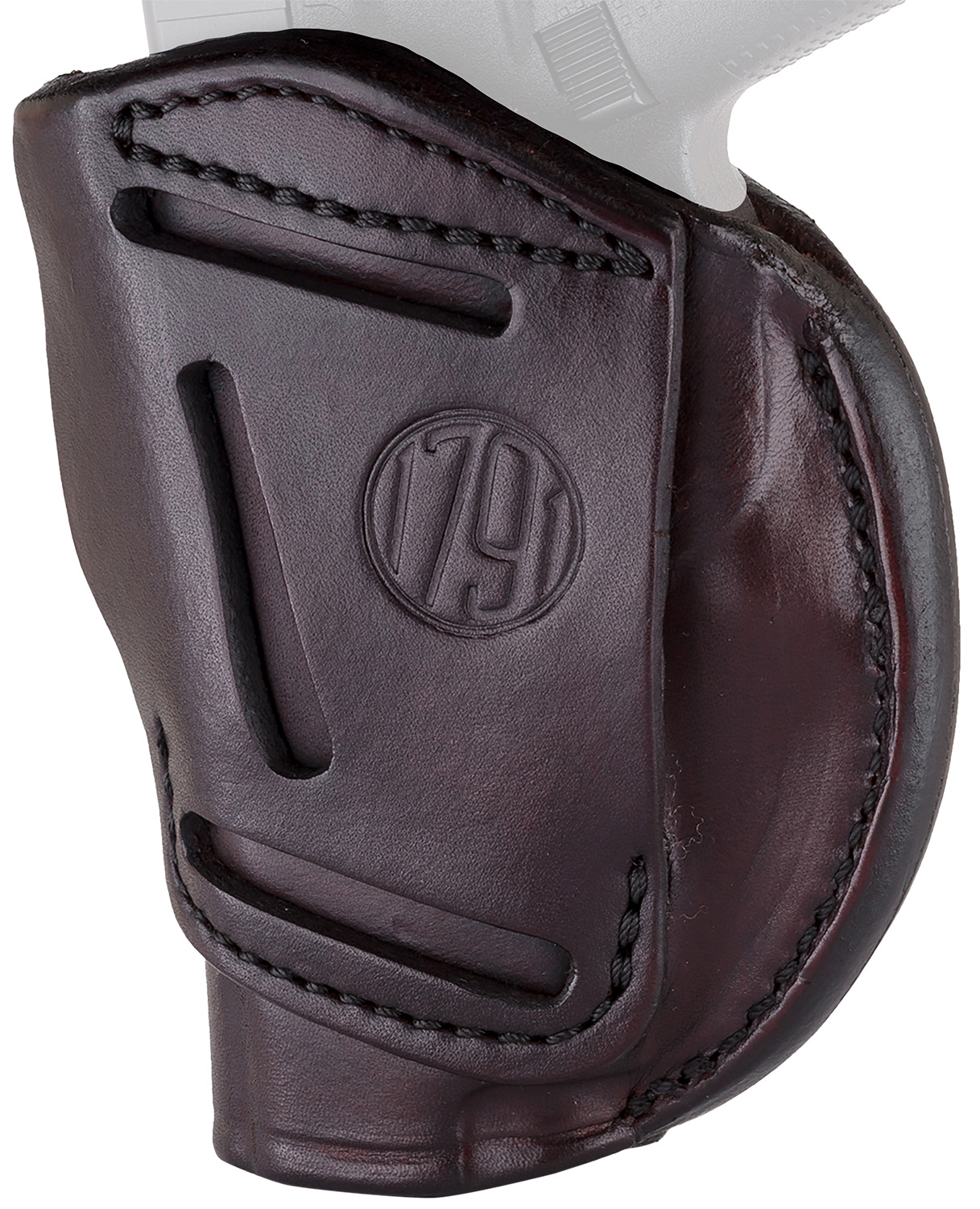 1791 Gunleather 4WH1SBRR 4-Way  IWB/OWB 01 Signature Brown Leather Belt Clip Fits 3-4 Barrel 1911 Right Hand