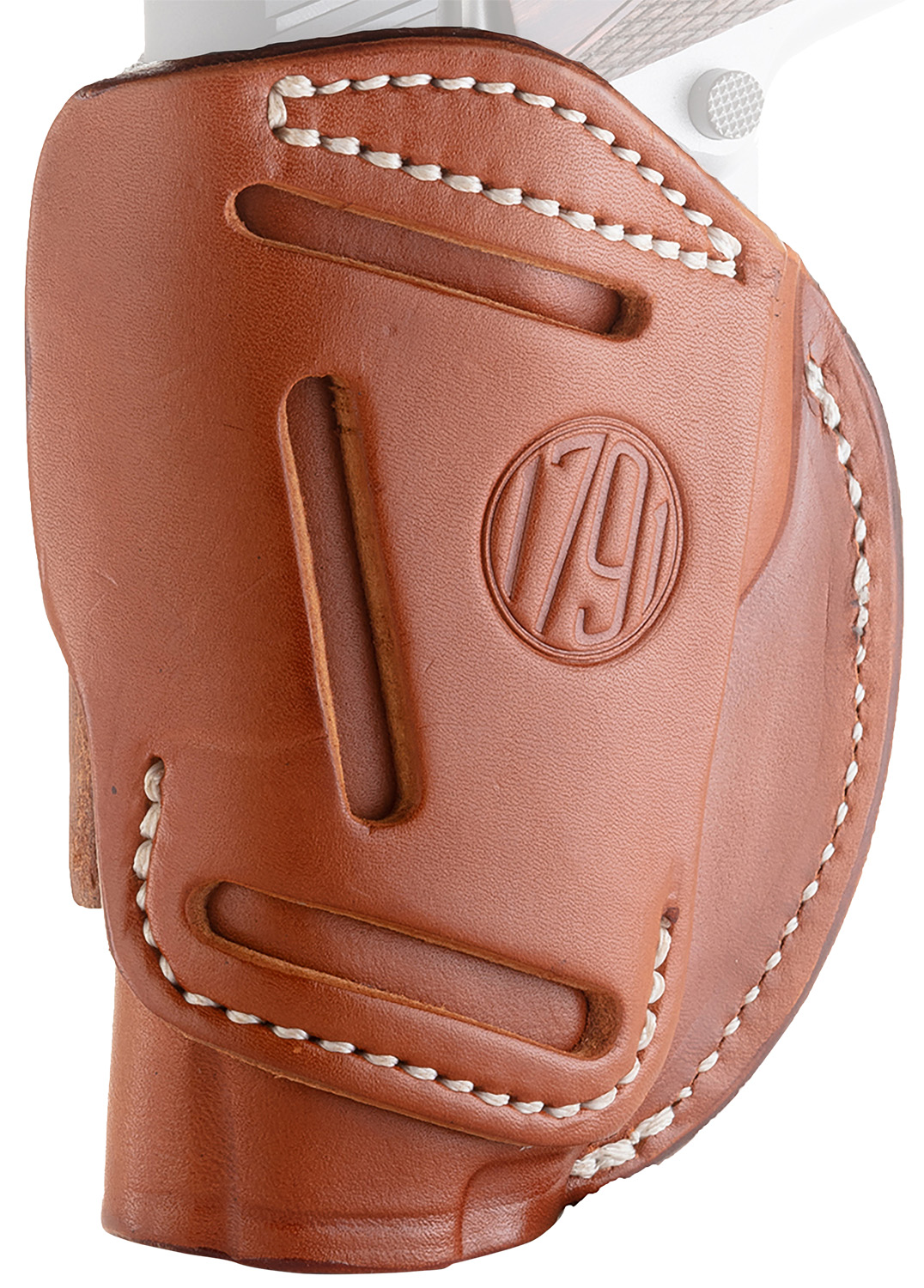 1791 Gunleather 4WH1CBRR 4-Way  IWB/OWB 01 Classic Brown Leather Belt Clip Fits 3-4 Barrel 1911