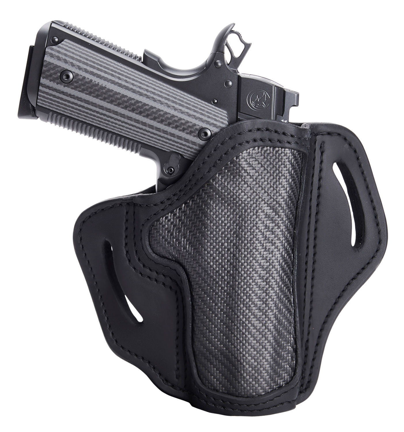 1791 Gunleather CFBH1SBLR BH1 1911 4-5" Carbon Fiber/Leather Stealth Black
