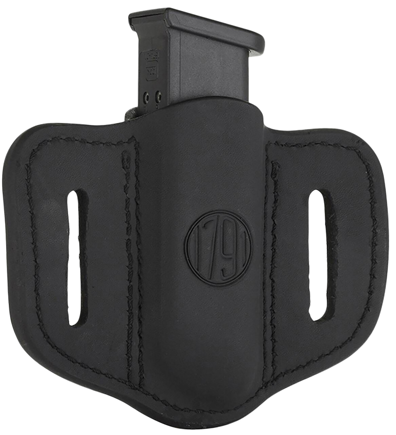 1791 Gunleather MAG12SBLA Single Mag Holster Stealth Black Leather
