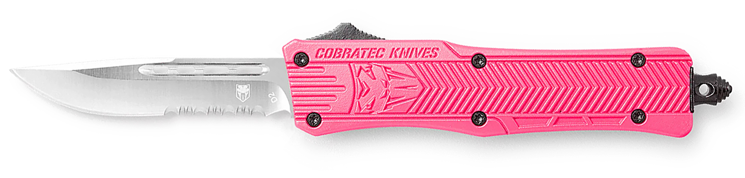 CobraTec CTK-1SDS 2.75" OTF D2 Steel Blade Pink Handle Knife - CobraTec Knives - DROP POINT