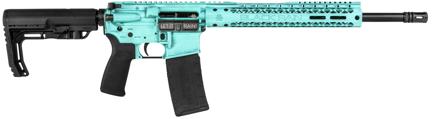 Black Rain Ordnance Spec+ Fusion Rifle 5.56, 16 in (Tiffany Blue Battleworn) 30 rd