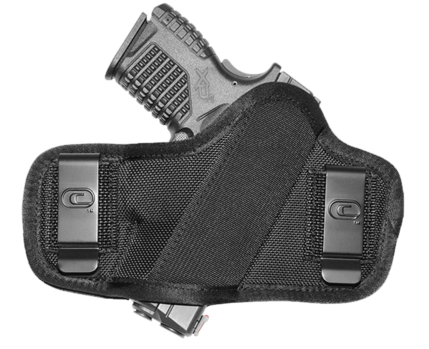 Crossfire CRFCLPONSA1S2 Clip-On OWB Holster Black Nylon Subcompact 2-2.5"