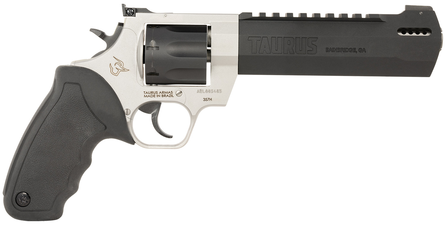 Taurus 2357065RH Raging Hunter  357 Mag 7rd 6.75" Matte Black Oxide Cylinder & Barrel Matte Stainless Steel Frame Black Rubber with Integrated Red Cushion Insert  Grip
