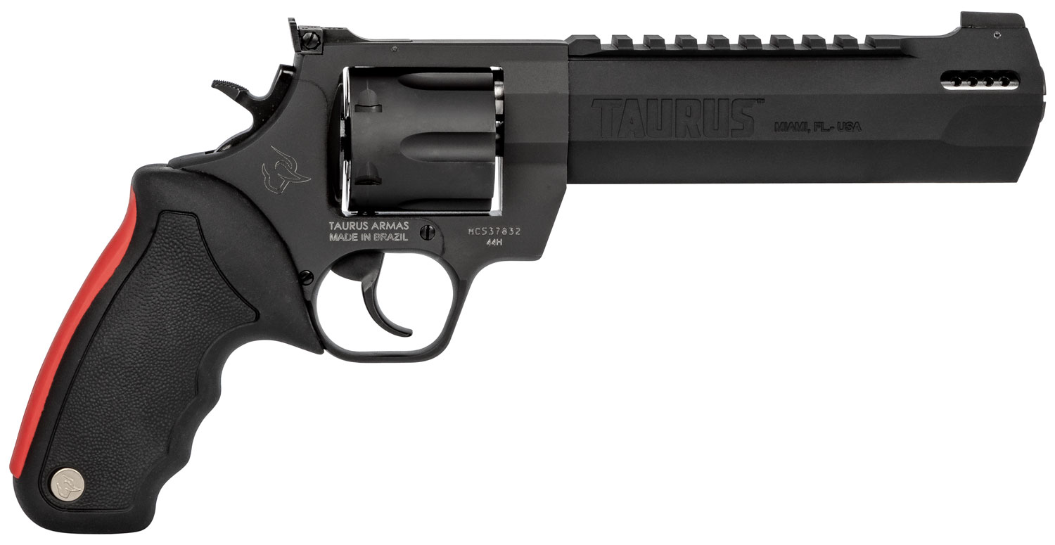 Taurus 2440061RH Raging Hunter  44 Rem Mag 6rd 6.75 Matte Black Oxide Steel Black Rubber with Integrated Red Cushion Insert Grip