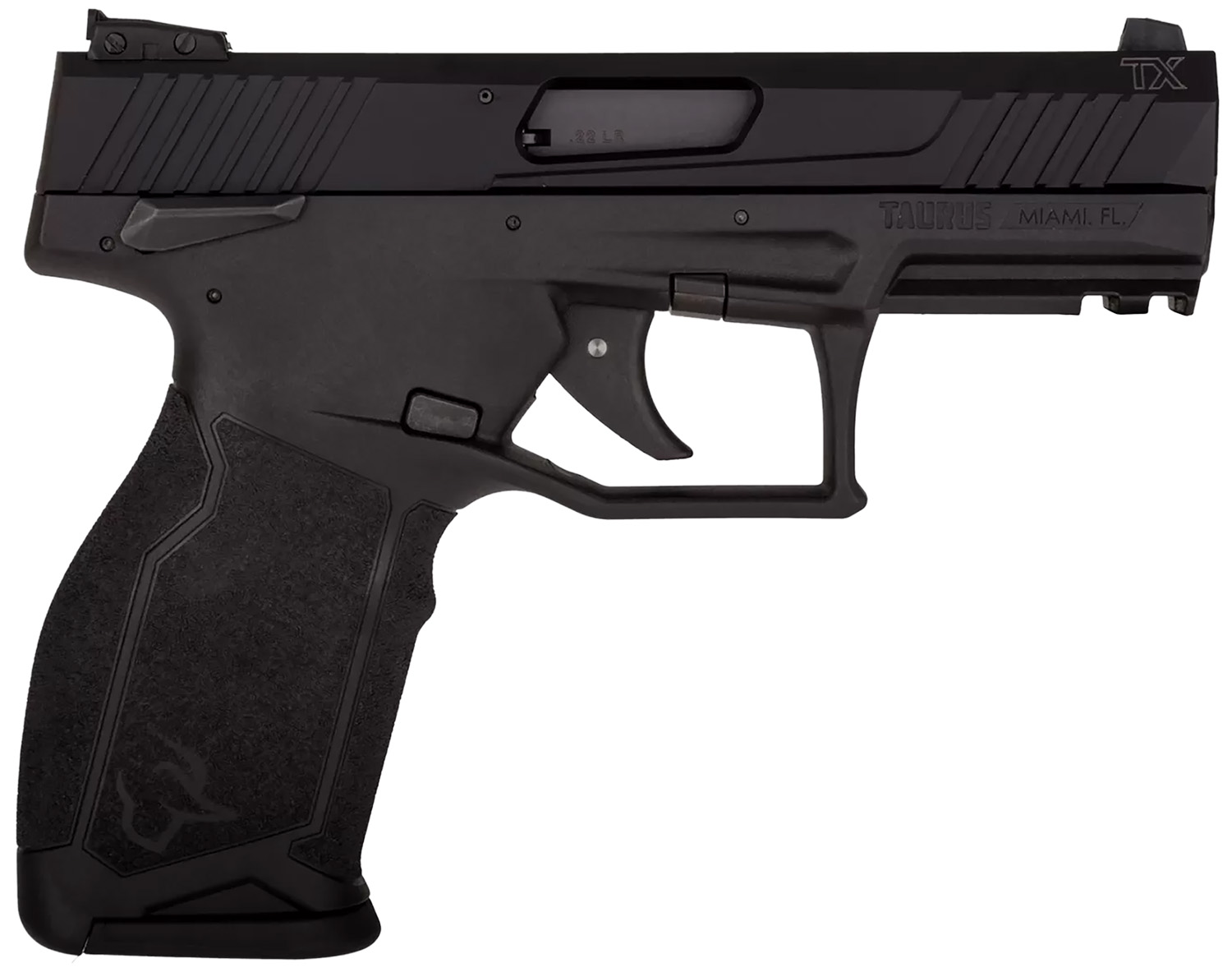 Taurus 1TX2234110 TX22  Full Size 22 LR 10+1, 4.16" Matte Black Steel Barrel, Black Hard Coat Anodized Serrated Slide, Black Polymer Frame w/Picatinny Rail