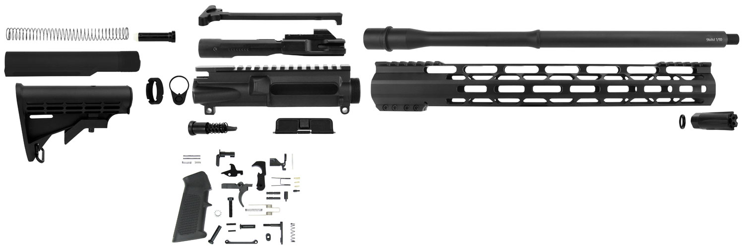 TacFire SSRK9MM16LPK AR Build Kit Rifle 9mm Luger AR-15 Black Nitride St...