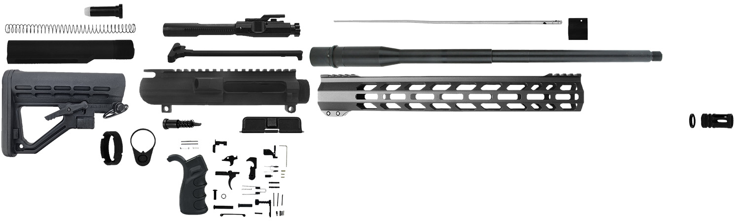 TacFire SSRK308LPK20BN AR Build Kit Rifle 308 Win AR-10 Black Nitride Al...