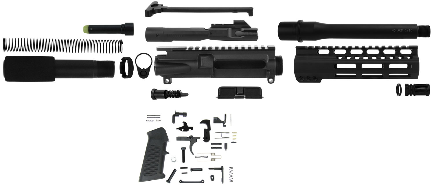 TacFire SSPK45ACPLPK AR Pistol Build Kit .45 ACP 7.5" Barrel M-LOK