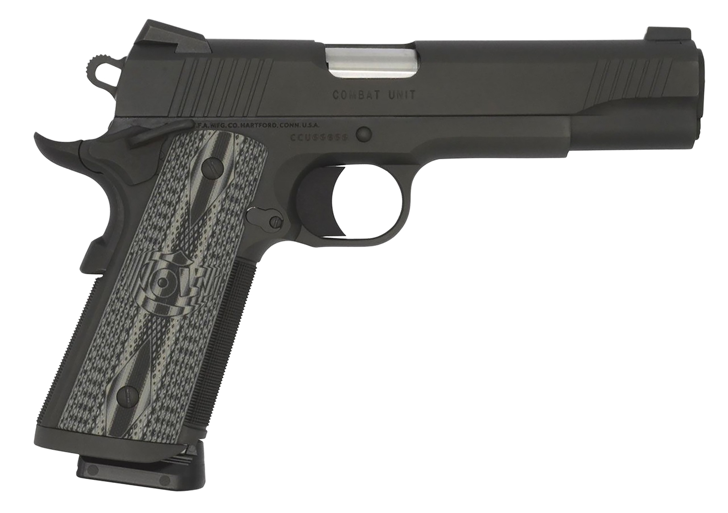 Colt Mfg O1082CCU CCU Government 9mm Luger 9+1 5 Stainless National Match Barrel, Matte Black DLC Serrated Stainless Steel Slide & Frame w/Beavertail, Black Scalloped G10 Grip, Ambidextrous