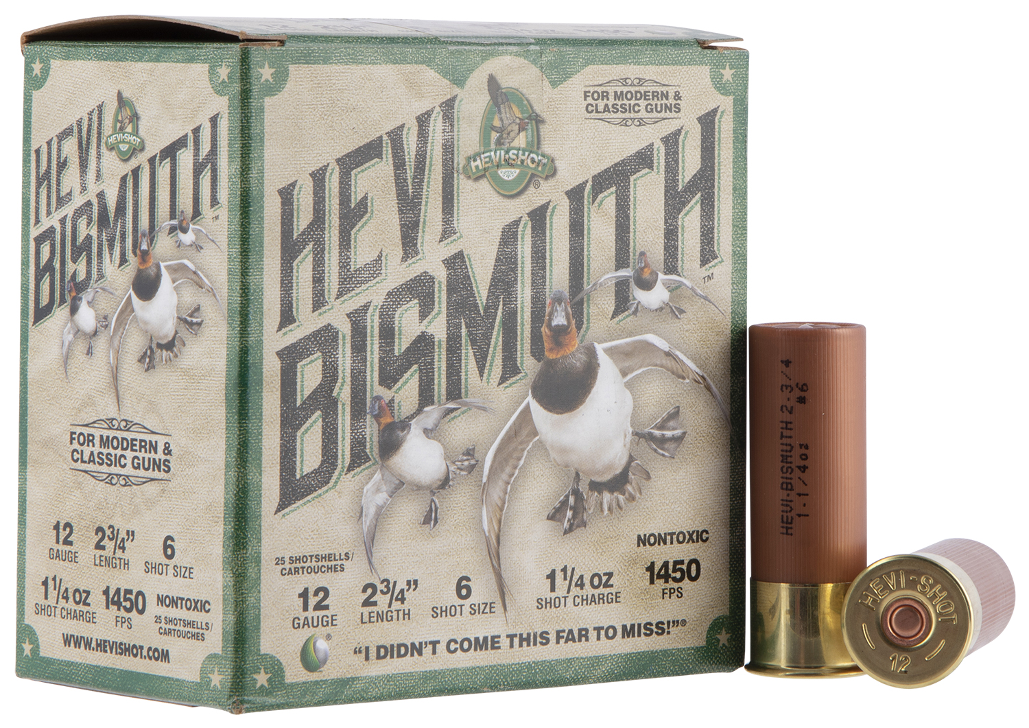12 Ga Bismuth-6 1-1/4 oz 2-3/4" 25 Rds Hevi-Shot-Environ Metal Shotgun Ammo - HEVI Shot - 12 Gauge