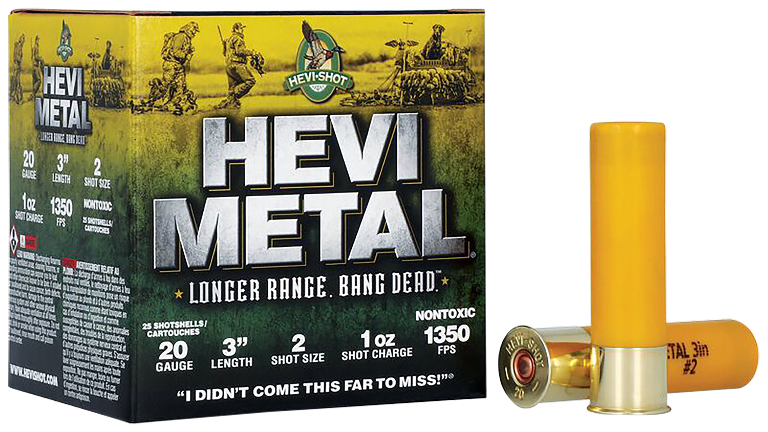 HEVI-Metal HS39002 HEVI-Metal Longer Range 20Gauge 3 1oz 2Shot 25 Per Box/10 Case