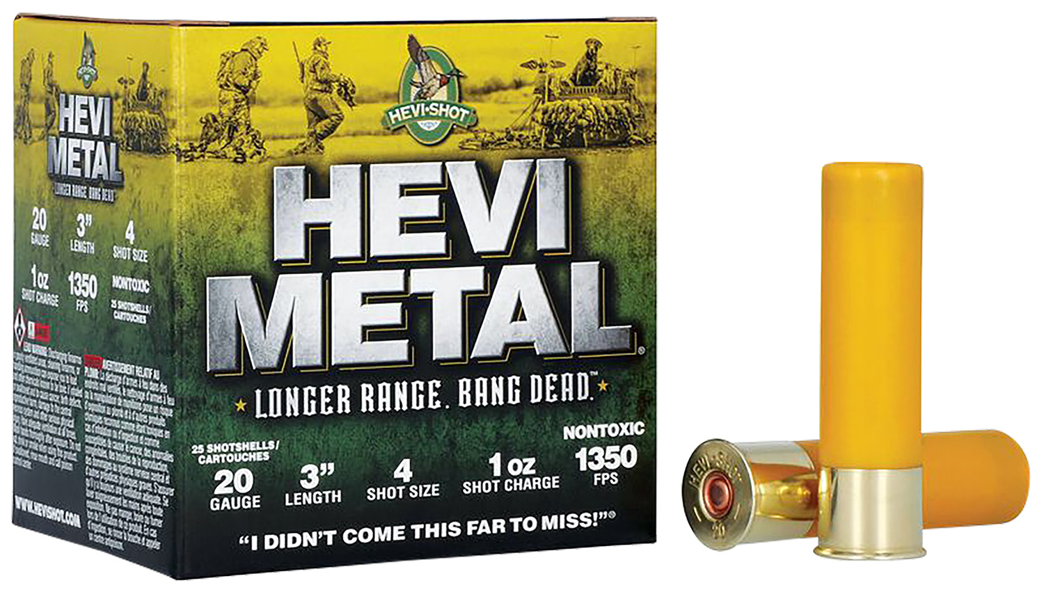 HEVI-Metal HS39004 Longer Range 20Gauge 3” 1oz 4Shot 25 Per Box/10 Case