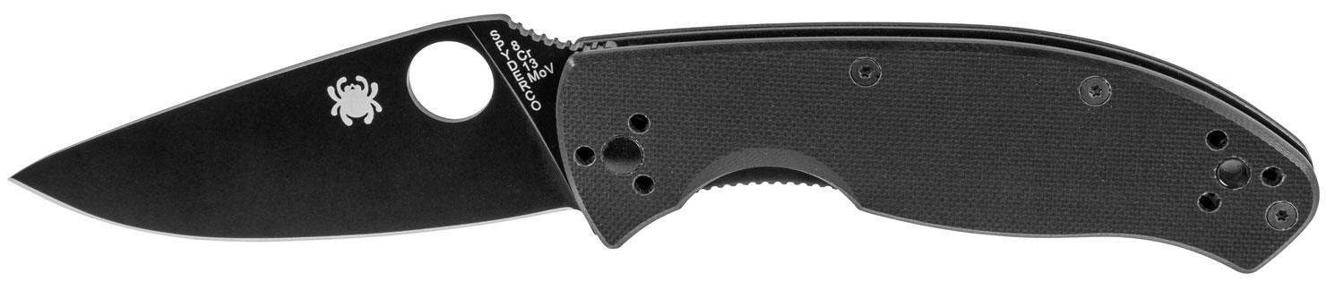 Spyderco C122GBBKP Tenacious G-10 Black Plain 3.5" Knife - Spyderco - DROP POINT