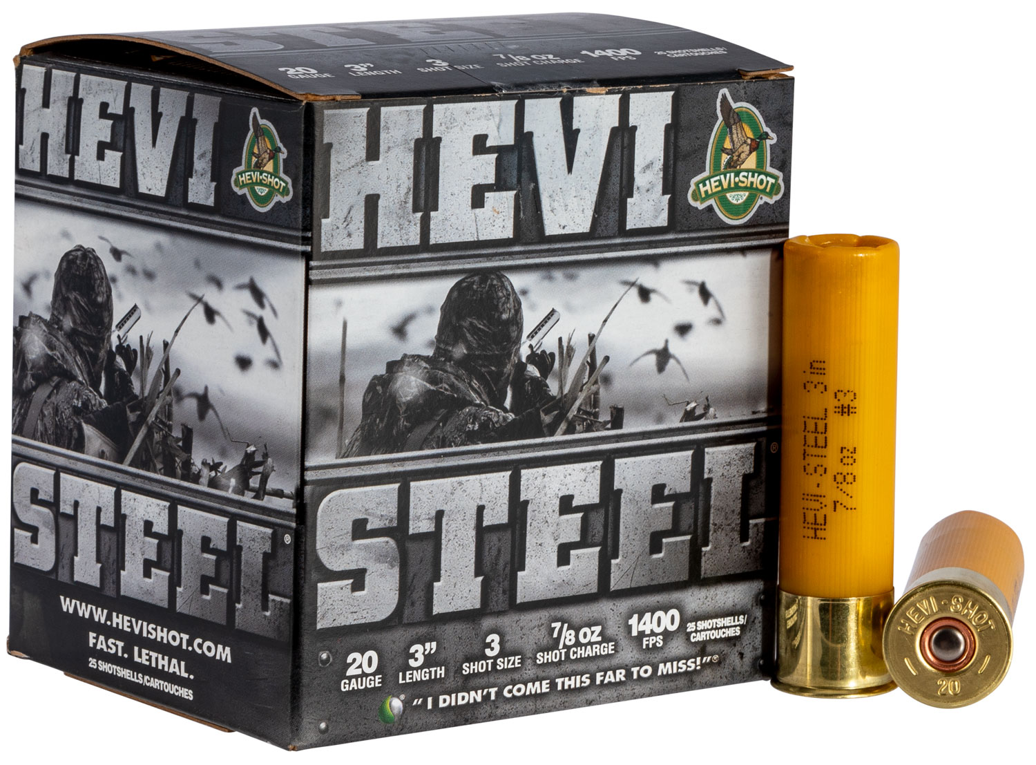 HEVI-Shot HS62003 HEVI-Steel  20Gauge 3 7/8oz 3Shot 25 Per Box/10 Case