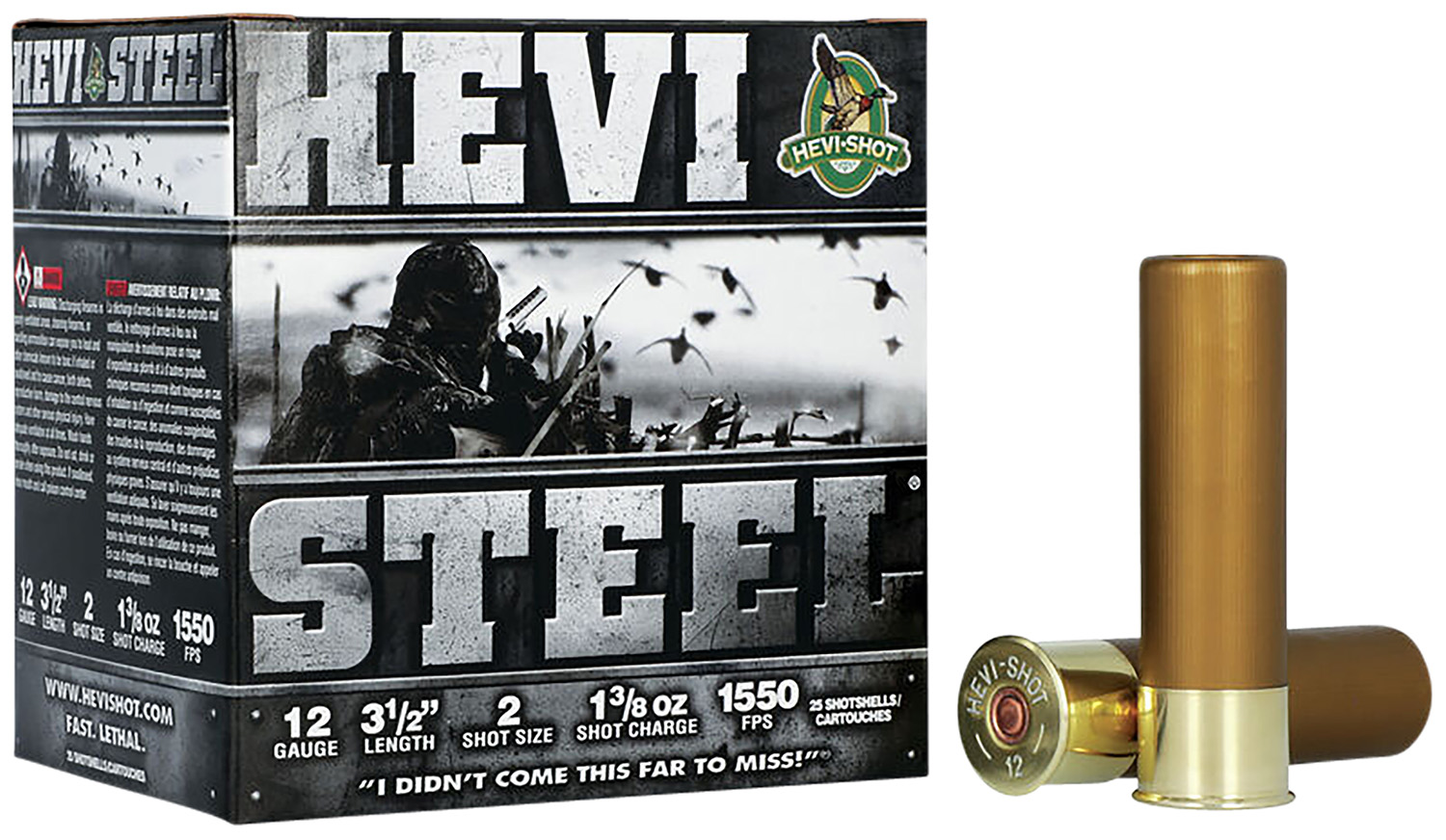 HEVI-Shot HS65002 HEVI-Steel  12Gauge 3.50 1 3/8oz 2Shot 25 Per Box/10 Case