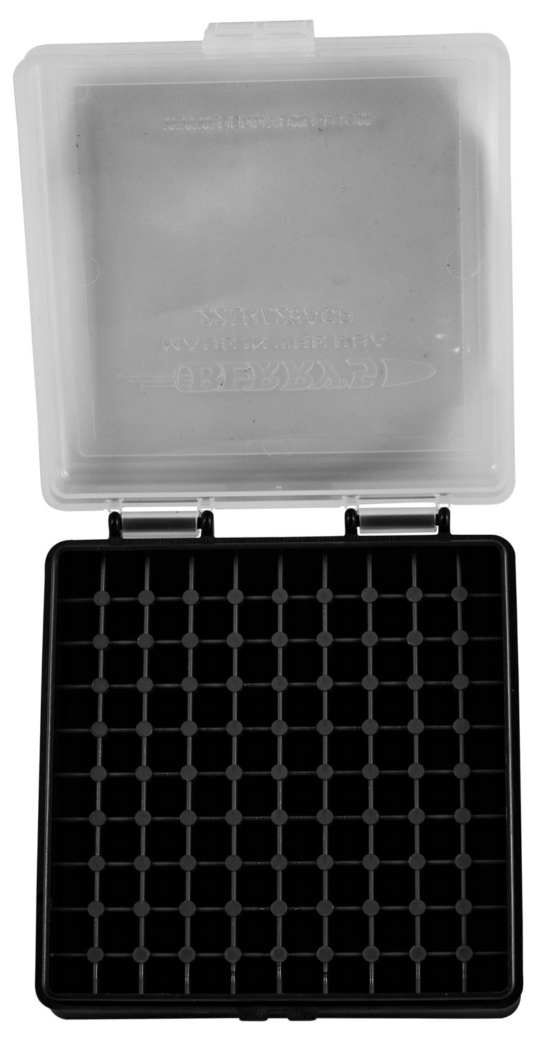 Berry's 63600 Ammo Box 22 LR Clear/Black Polypropylene 100rd-img-0