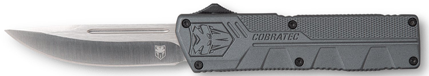 CobraTec GYCTLWDNS 3.25" D2 Steel OTF Knife Gray Aluminum Handle