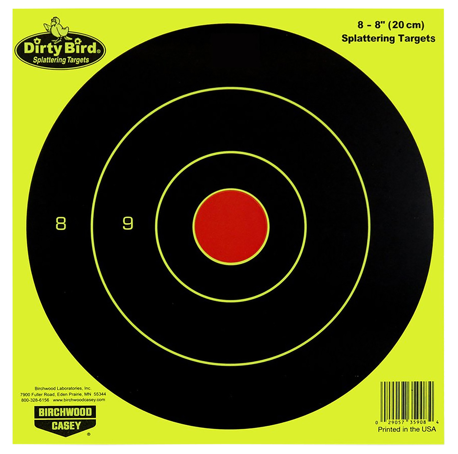 Birchwood Casey 35950 Dirty Bird 8 Inch Reactive Paper Target Pack of 50