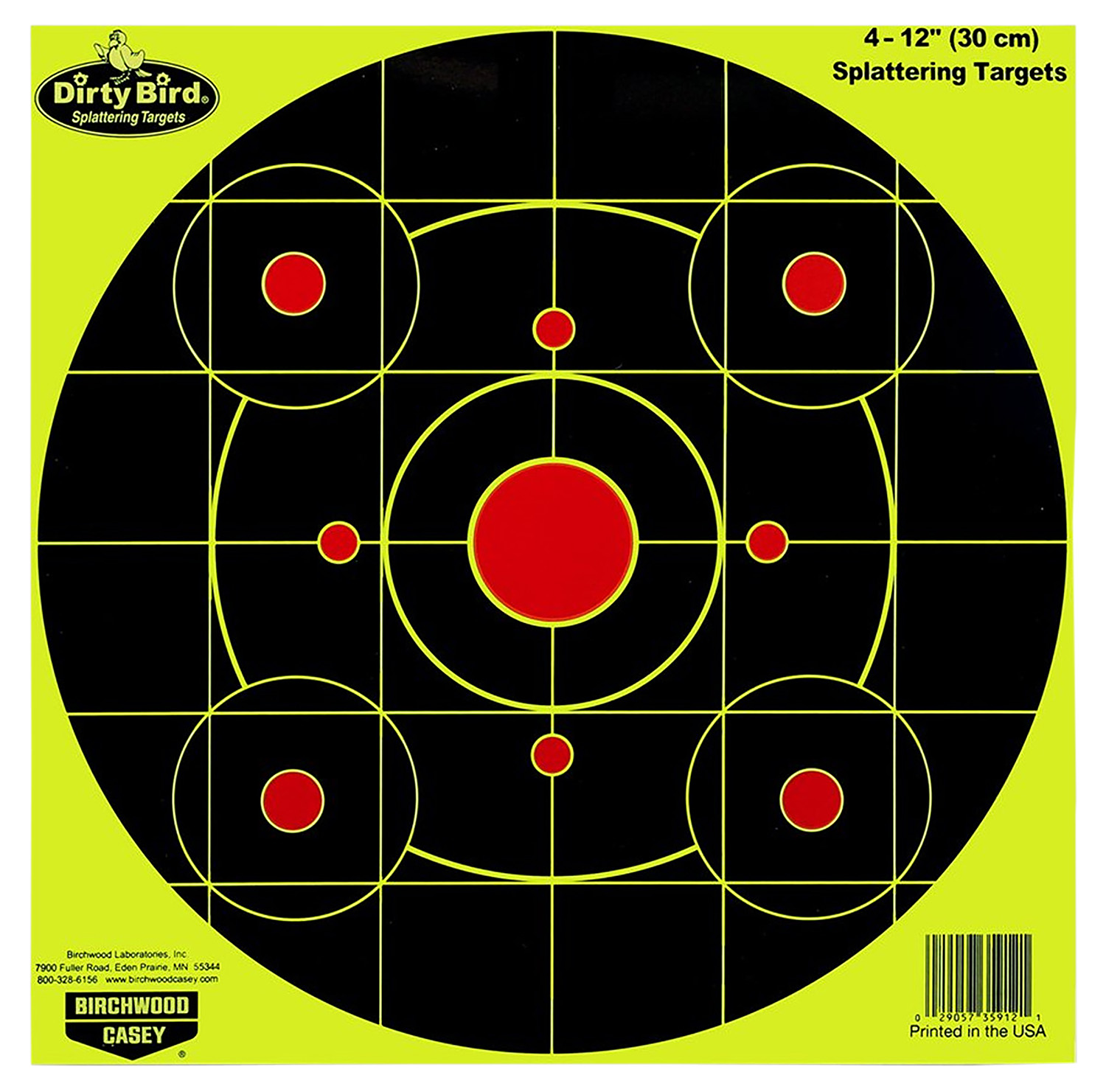 Birchwood Casey Dirty Bird 12" Sight-In Paper Target 25 Pack - Birchwood Casey