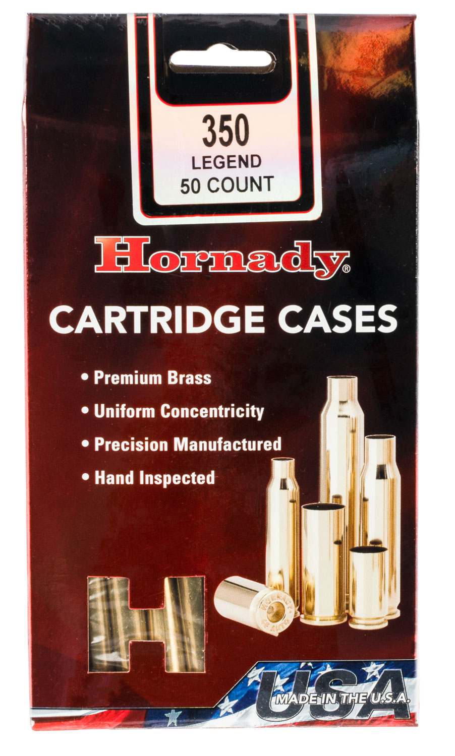 Hornady 87296 Unprimed Brass Cases .350 Legend 50 Count Box