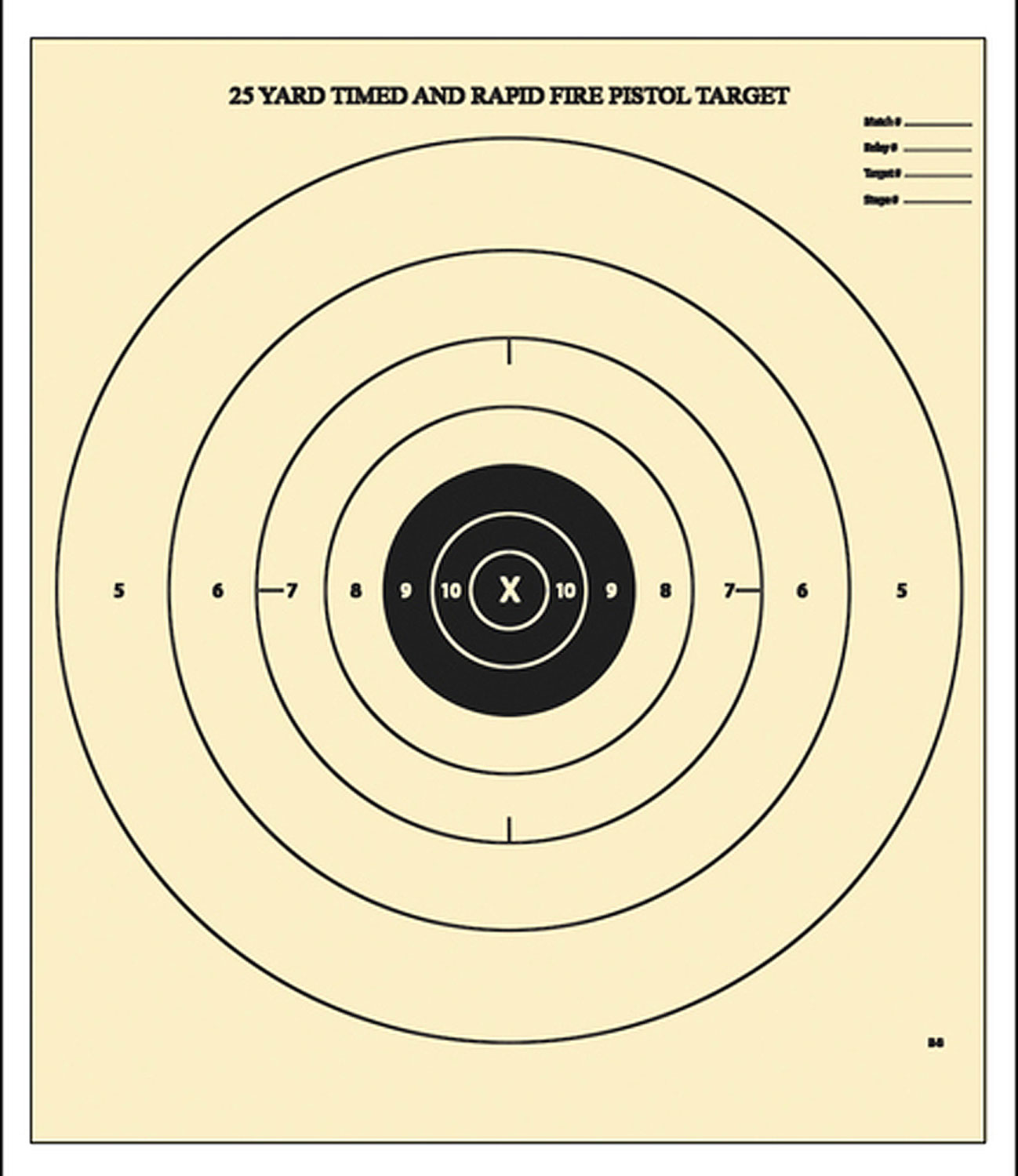 Action Target B8100 25-Yard Timed Rapid Fire Pistol Target 21"x24" 100 Pack - Action Target