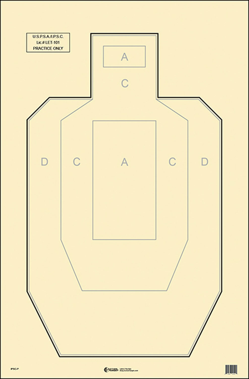 Action Target IPSCP100 23"x35" IPSC/USPSA Paper Target 100 Pack - Action Target