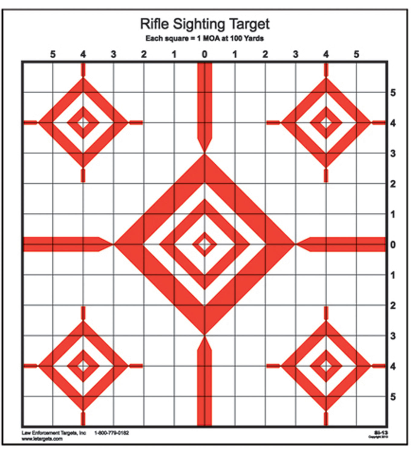 Action Target SI13100 Sighting Advanced Rifle Diamond Paper 100 yds Rifle 14 x 15 Red/White 100 Per Box