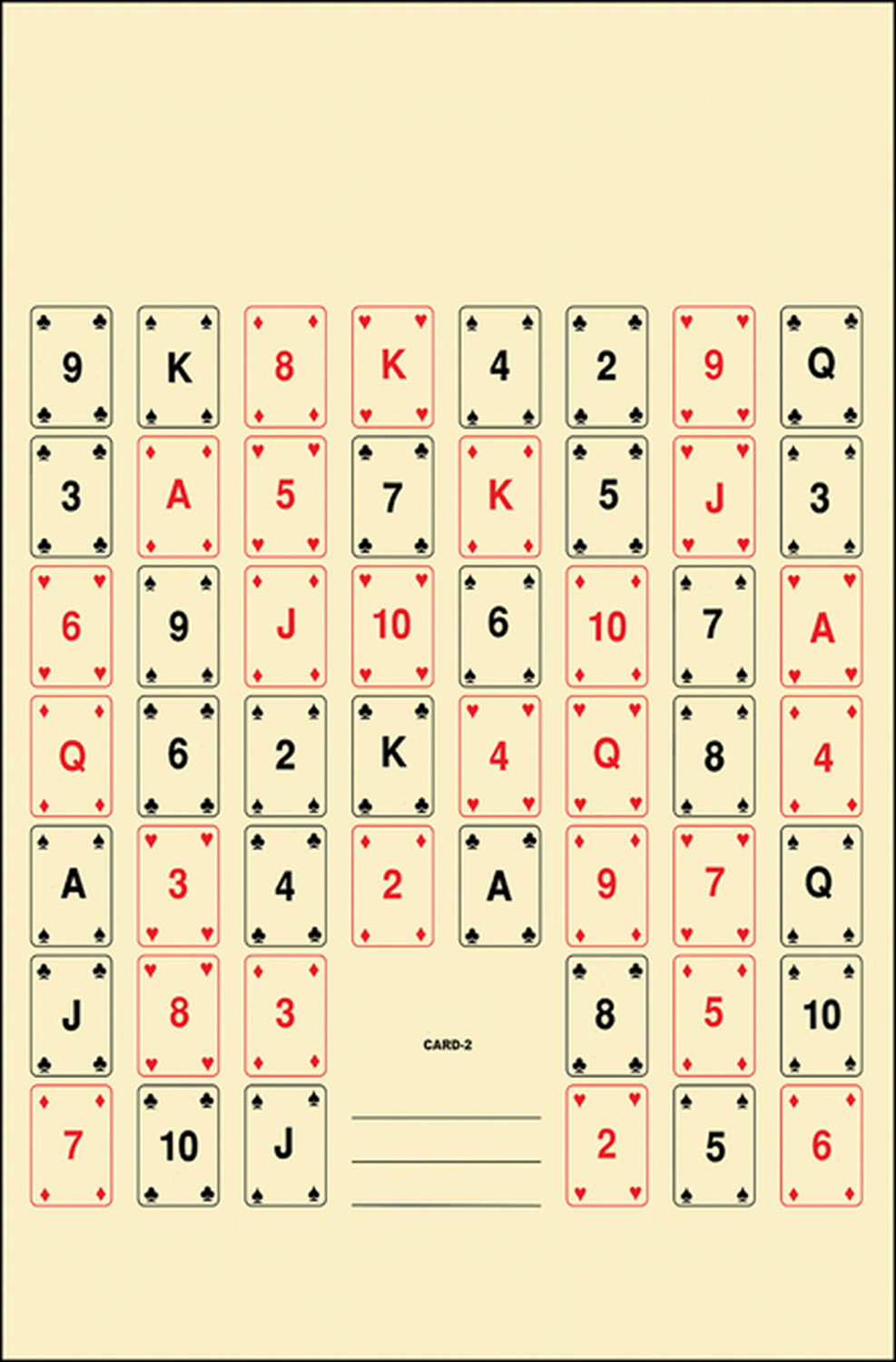 Action Target CARD2100 52 Playing Cards Paper Target 22.5"x24" 100/Box - Action Target